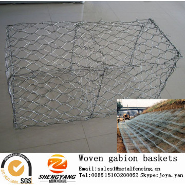 Verkäufe 2mx1mx1m hexagonalen Steinkäfige Hersteller Barriere Wand Stein gabion Drahtgeflecht Fluss gebrauchte Maschine gewebte gabion Körbe